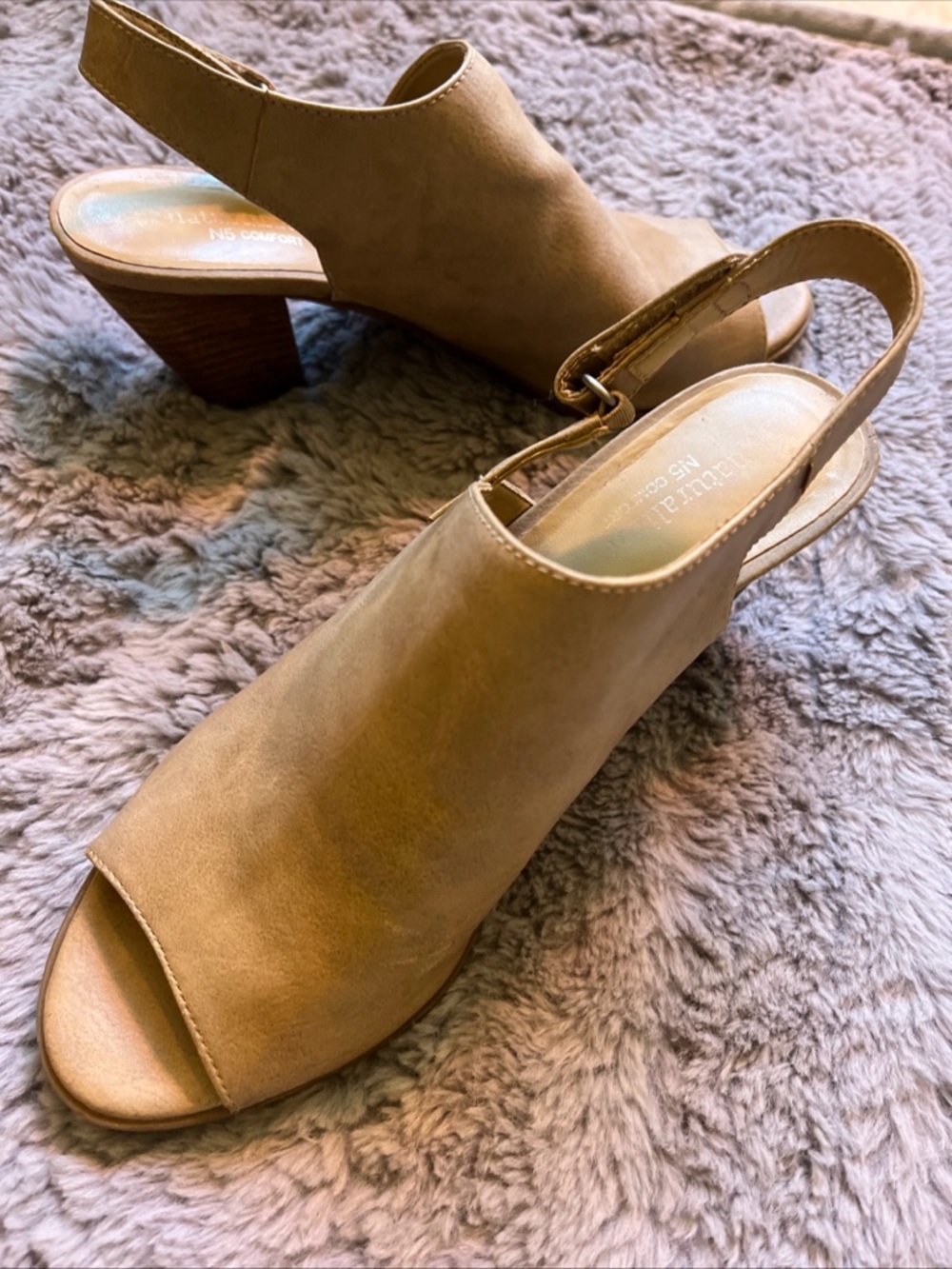 Women’s Naturalizer 5N comfort Nude Open-Toe Slingback Heeled Sandals